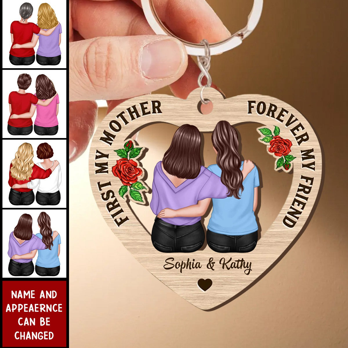 First My Mother Forever My Friend Gift for Mom Personalized Keychain