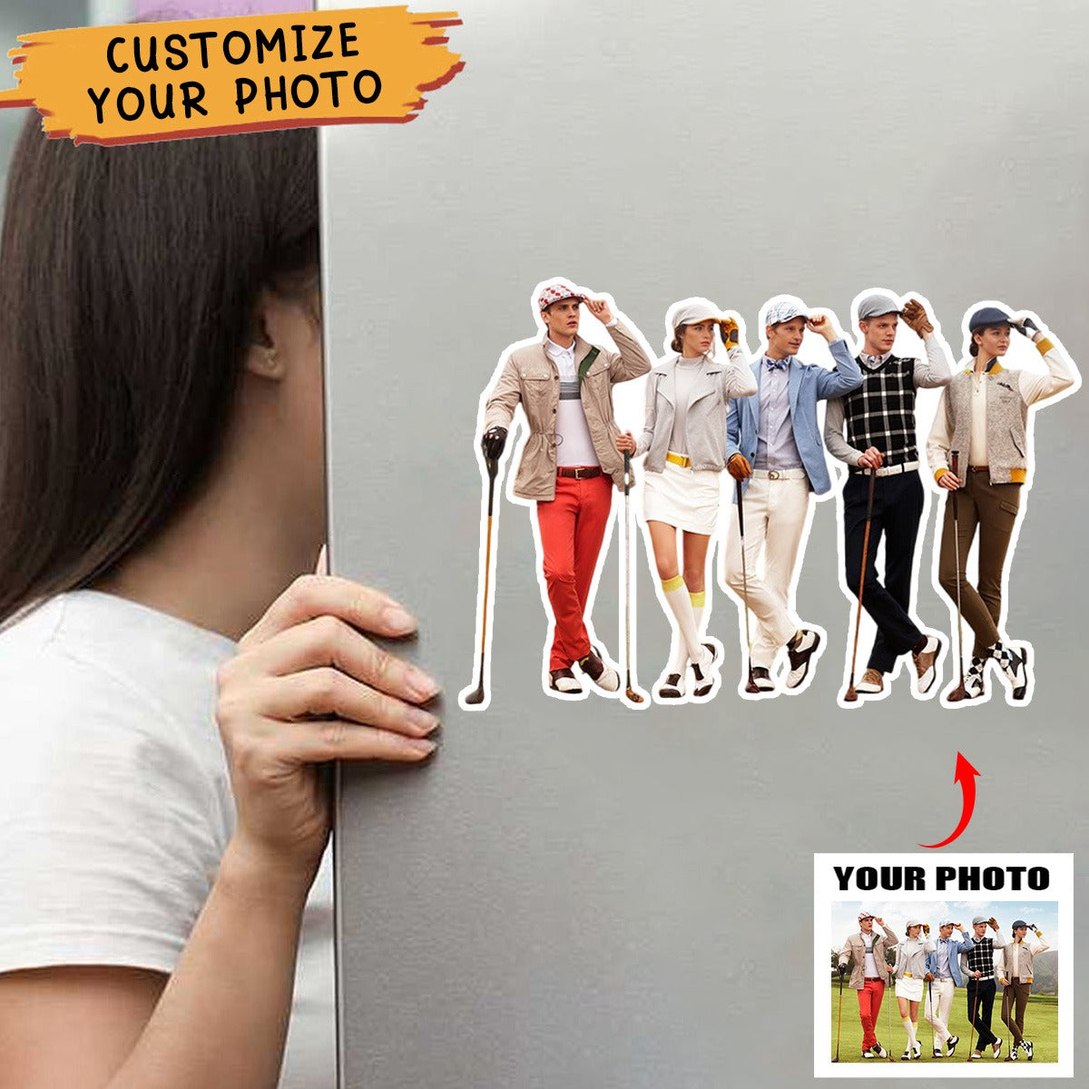 Custom Shaped Photo Golf Lovers - Personalized Photo Decal Sticker