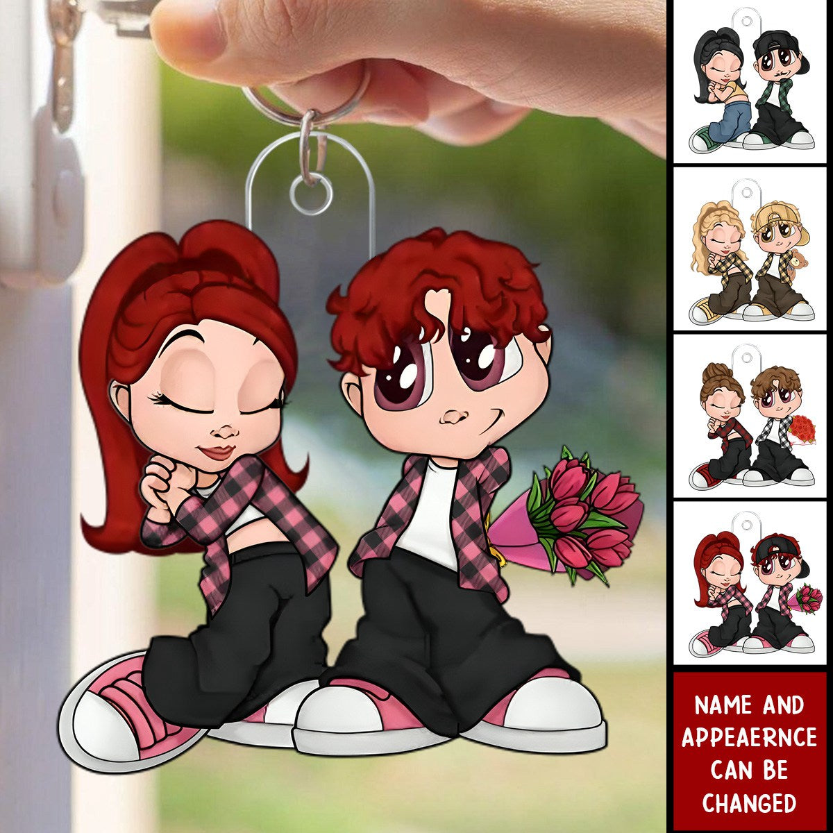 Y2K Couple - Personalized Couple Keychain - Gift Idea For Couple