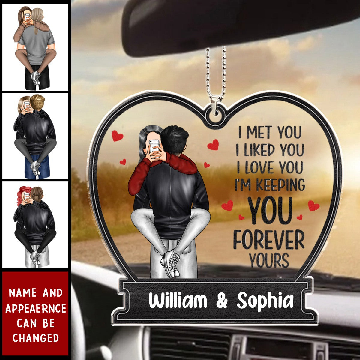 I Met You I Liked You - Personalized Acrylic Car Ornament