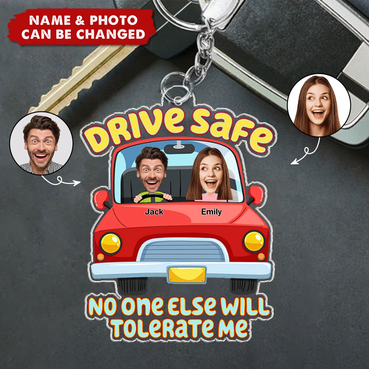 Personalized Photo Gifts For Couple Keychain Drive Safe