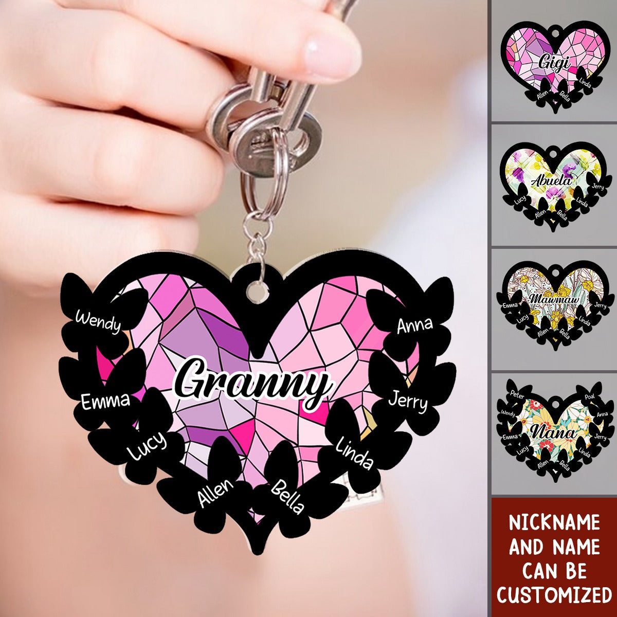 Butterfly Grandma - Personalized Acrylic Keychain