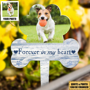 Once By Our Side Forever In Our Hearts Memorial Pet - Personalized Photo Garden Stake