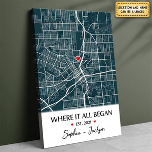 Personalized Where It All Began - Couple Gift, Anniversary Poster, Gift for Her, Him