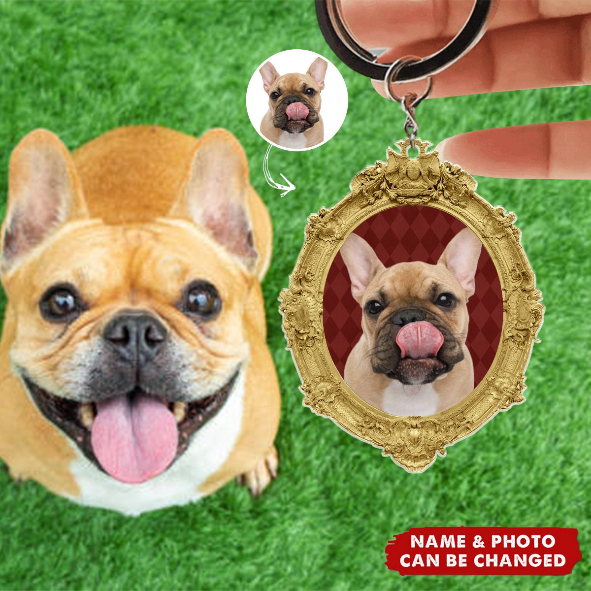 Custom Royal Pet Portrait - Personalized Photo Keychain