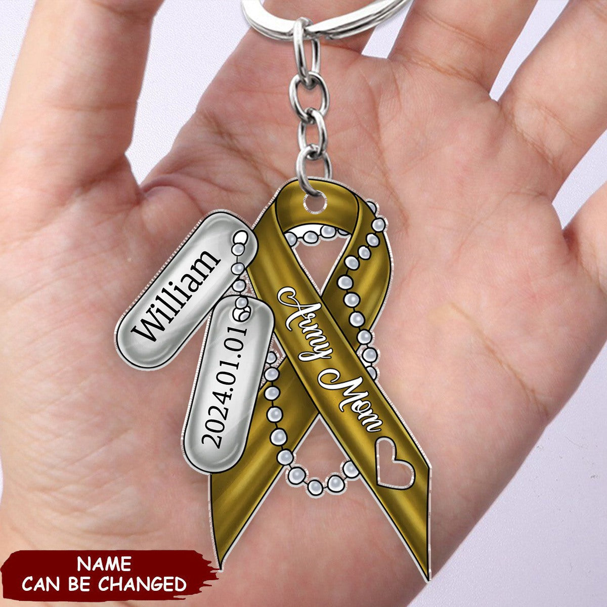 Personalized Army Mom Keychain - Mother's Day Gift Idea