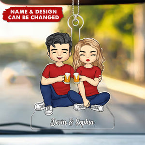 Couple Personalized Car Ornament - Gift For Husband Wife, Anniversary