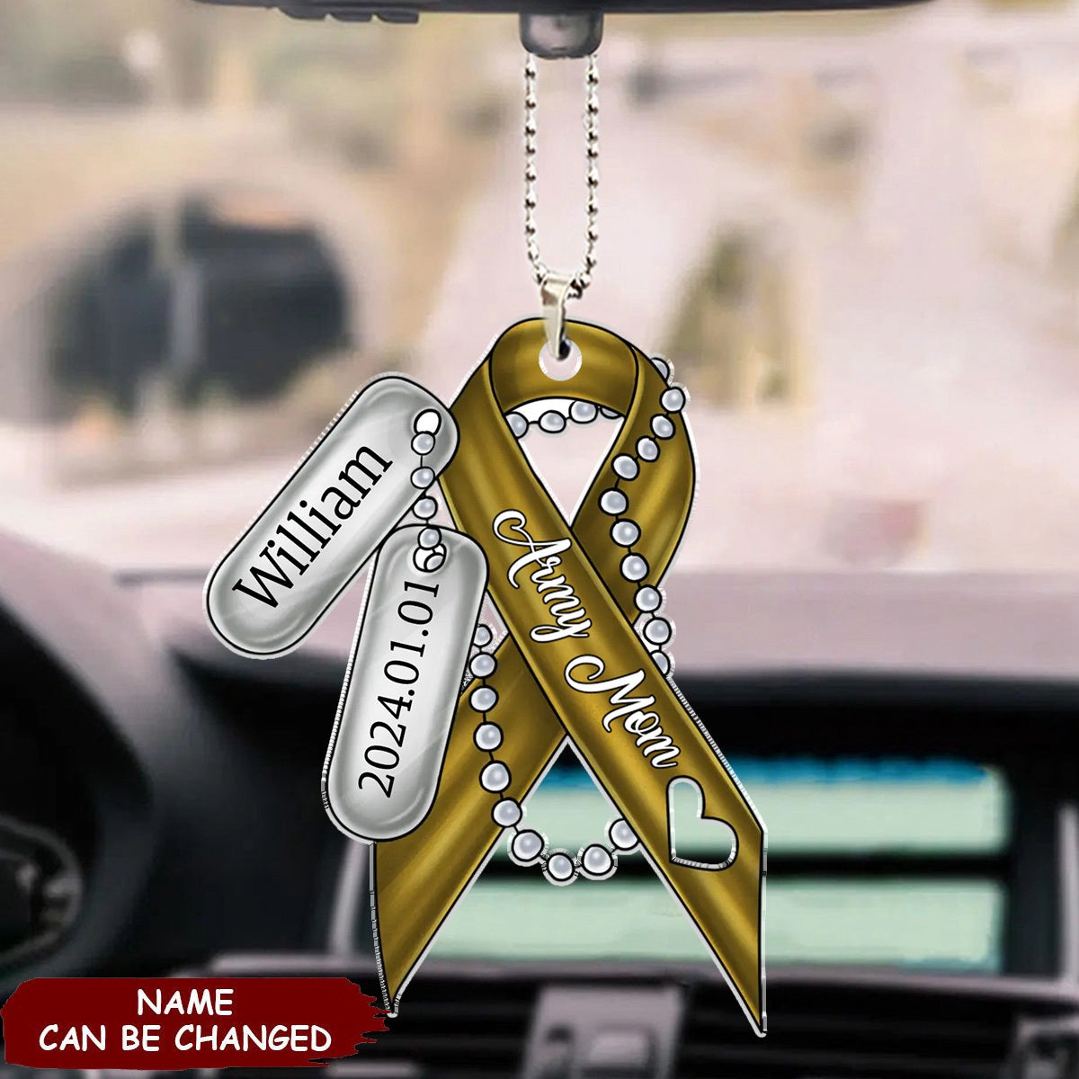 Personalized Army Mom Car Ornament - Mother's Day Gift Idea