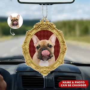 Custom Royal Pet Portrait - Personalized Car Photo Ornament