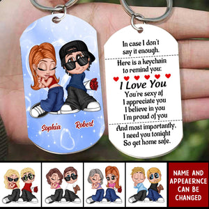 Y2K Couple - I Need You Tonight So Get Home Safe - Personalized Engraved Stainless Steel Keychain