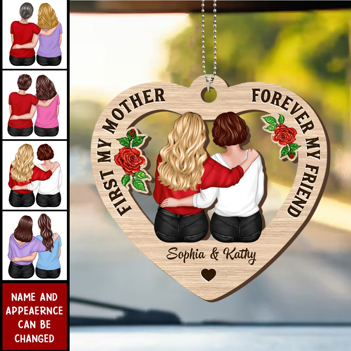 First My Mother Forever My Friend Gift for Mom Personalized Car Ornament