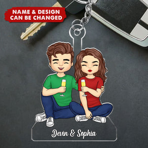 Couple Personalized Keychain - Gift For Husband Wife, Anniversary