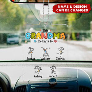 This Grandma Belongs To Drawing Personalized Car Ornament