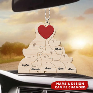 Love Elephant Family - Gift For Mother, Father, Family - Personalized Car Ornament