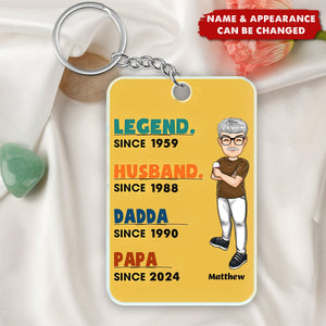 Legend Husband Daddy Cartoon - Personalized Acrylic Keychain