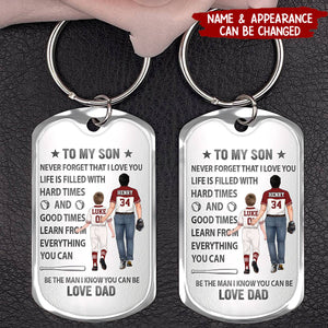 Personalized To My Son Keychain - Never Forget That I Love You - Gift Idea For Son/Father's Day