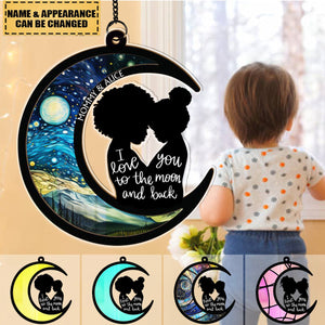 I Love You To The Moon & Back - Personalized Window Hanging Suncatcher Ornament