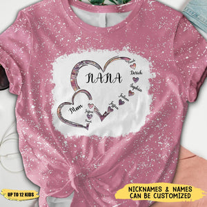 Personalized Mom Grandma And Kids Heart T-shirt, Gift Idea For Mother Grandma