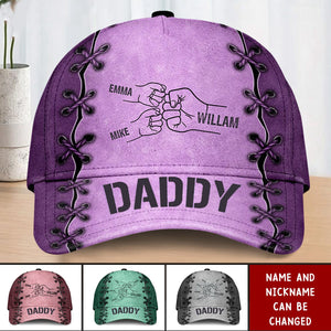 Grandpa Papa Daddy Fist Bump Father’s Day Family Personalized Cap