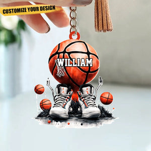 This Is My Basketball And Sneakers Personalized Acrylic Keychain, Gift For Basketball Lovers