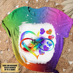 Grandma Grandkids Infinity Love Rainbow Personalized T-Shirt