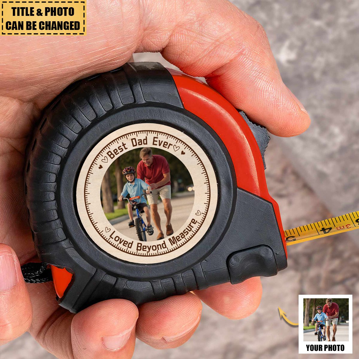 Dad, Grandpa Loved Beyond Measure - Personalized Photo Tape Measure