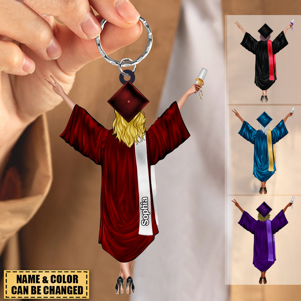 Personalized Graduation Girl Name Arcylic Keychain