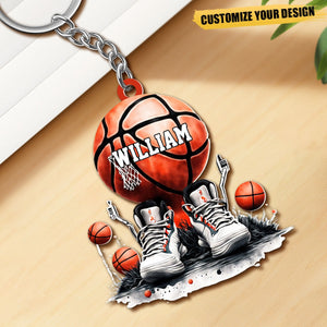 This Is My Basketball And Sneakers Personalized Acrylic Keychain, Gift For Basketball Lovers