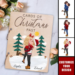 Kissing Couple Christmas Card Storage Personalized Christmas Card Keeper