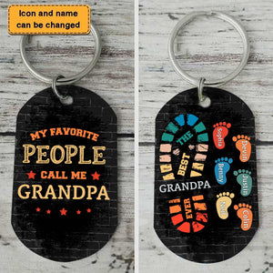 Gift For Family Foot Prints Stainless Keychain