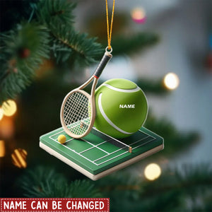 Personalized Tennis Court Christmas Ornament, Sport Lover Gift