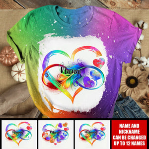 Grandma Grandkids Infinity Love Rainbow Personalized T-Shirt