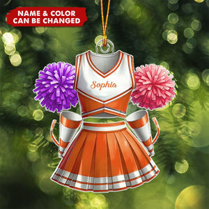 Personalized Custom Name Cheerleader Uniform Shaped Ornament, Cheerleader Xmas Girl Gift