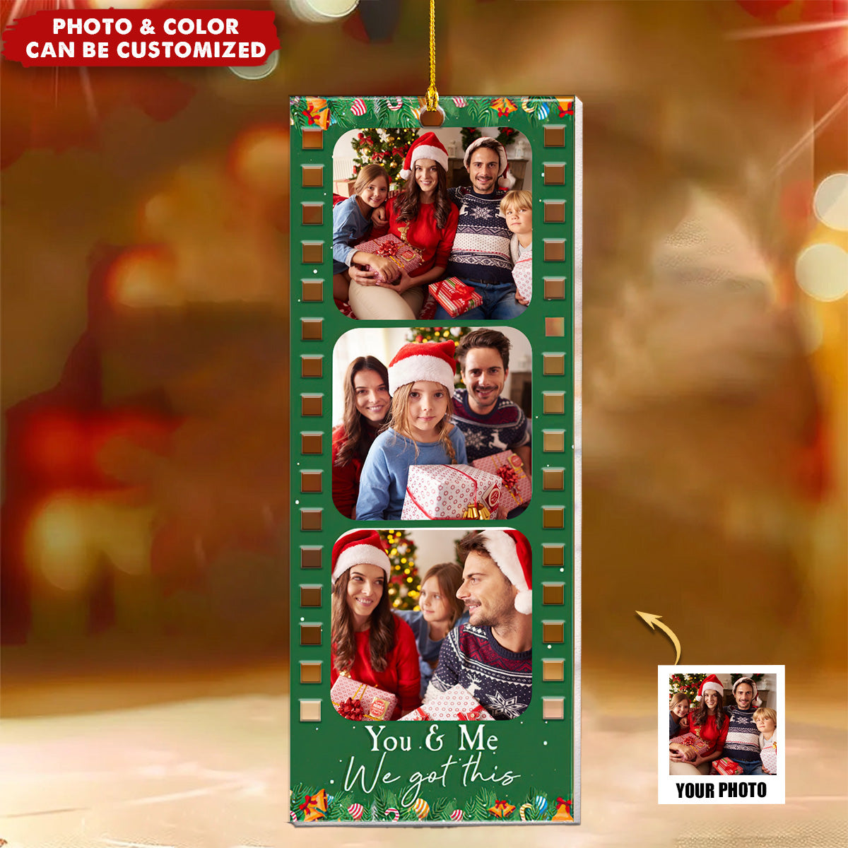 Movie Filmstrip Photo Booth - Personalized Acrylic Photo Ornament