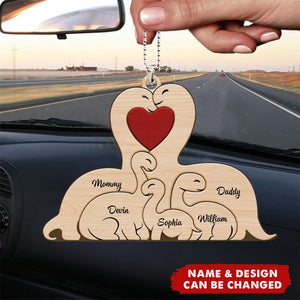 Family Dinosaurs - Gift For Family - Personalized Car Ornament