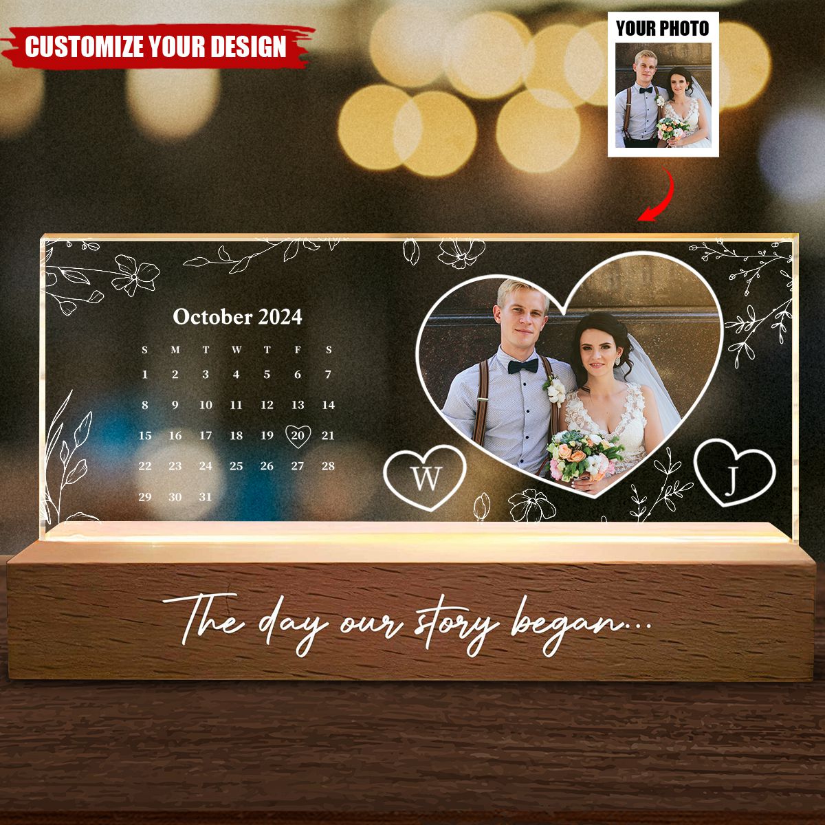 Our Story Began - Personalized Photo LED Night Light