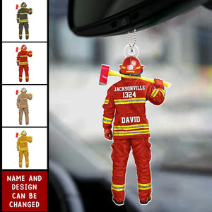 Firefighter Uniform - Gift For Firefighters - Personalized Car Ornament