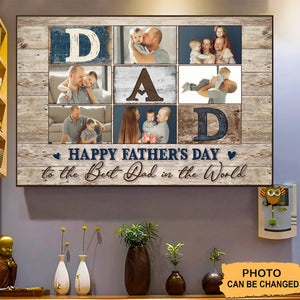 Dad Photo Collage Canvas, Good Fathers Day Gift Idea, Personalized Gifts for Dad